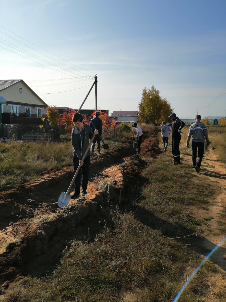 Педагоги и ученики Камскоустьинской школы посадили тополиную аллею