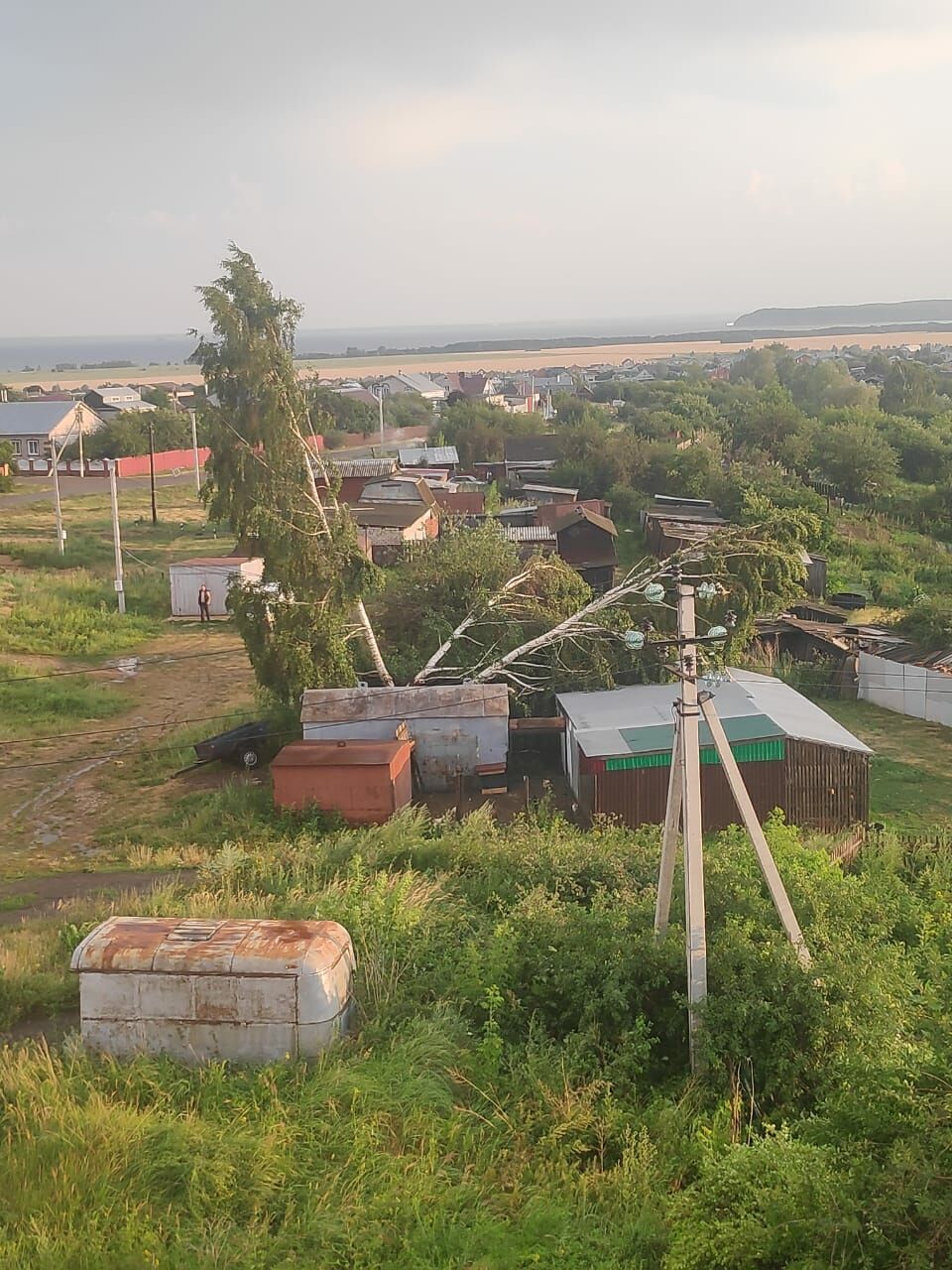 Снёс крыши и повалил деревья: последствия сильного ветра в Камском Устье