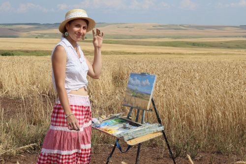 Начало уборочной в Камском Устье запечатлели художники