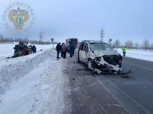 Пожилая пассажирка погибла в лобовом ДТП в Татарстане