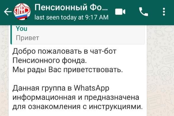 Пенсионный WhatsApp Bot поможет татарстанцам