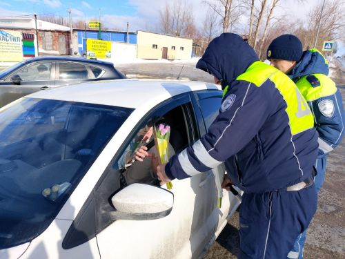 Автолюбительниц Камского Устья поздравили с 8 Марта