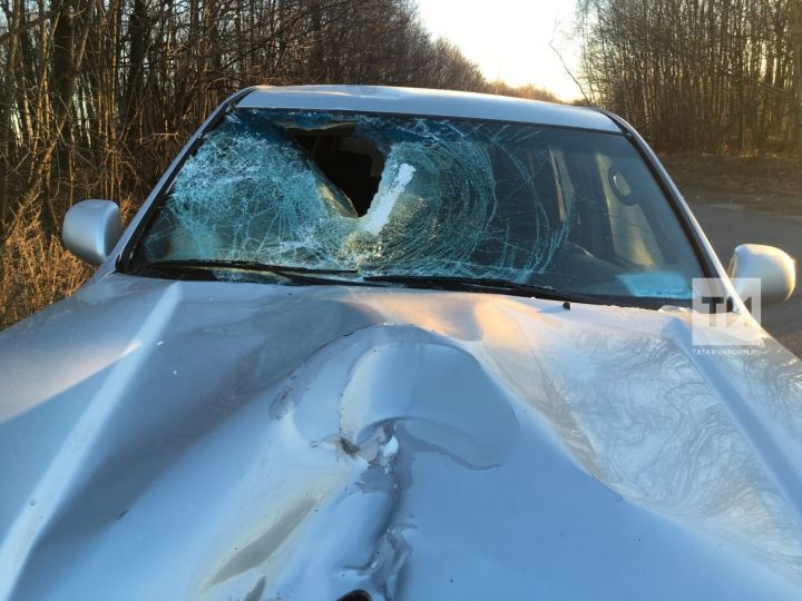 В Татарстане ледяная глыба слетела с кузова фуры и пробила лобовое стекло внедорожнику