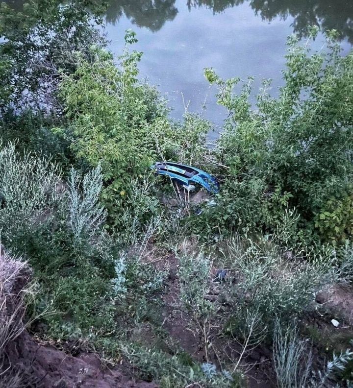 Появилось видео падения машины с двумя людьми в реку