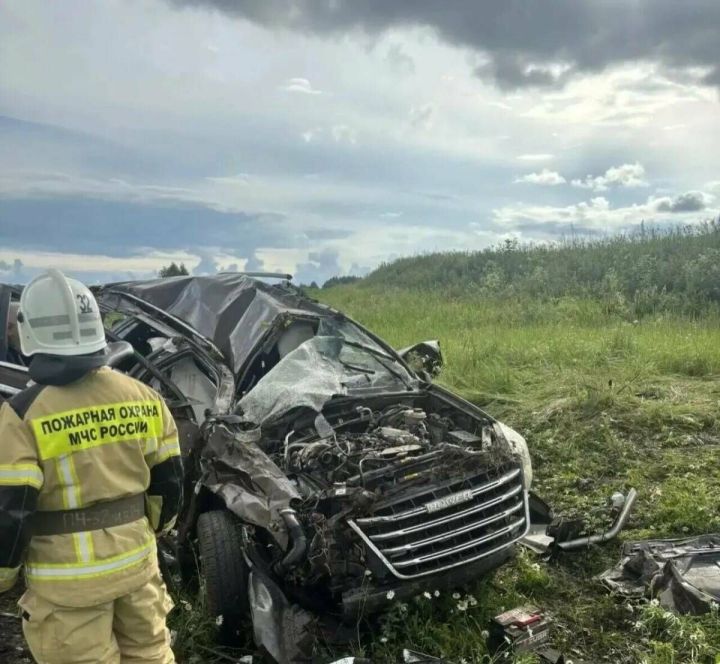 В Татарстане иномарка вылетела с трассы и опрокинулась